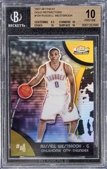 2007/08 Finest #104 Russell Westbrook Gold Refractors Rookie Card (#6/25) – BGS PRISTINE 10 "1 of 2!"